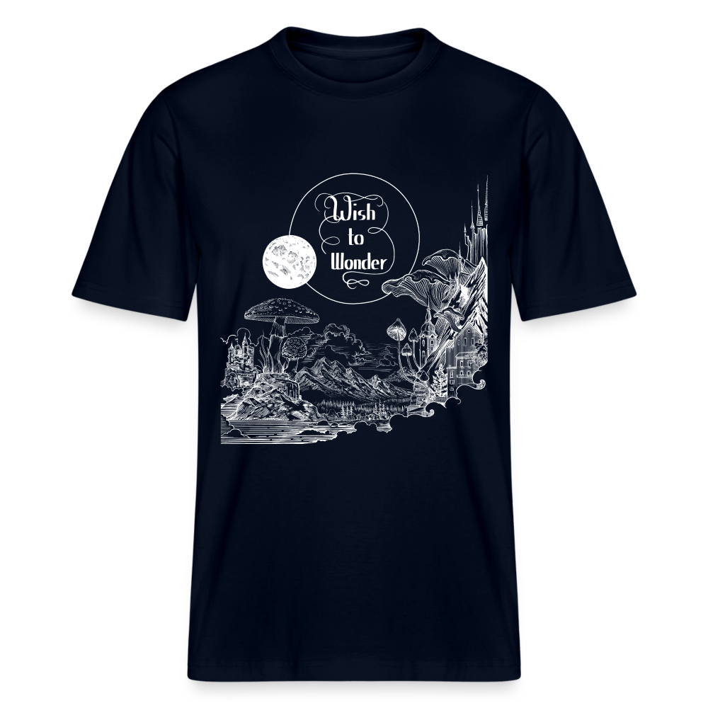 Wish To Wonder - Welcome To Wonderland | Relaxed Fit Unisex Organic T-Shirt - french navy