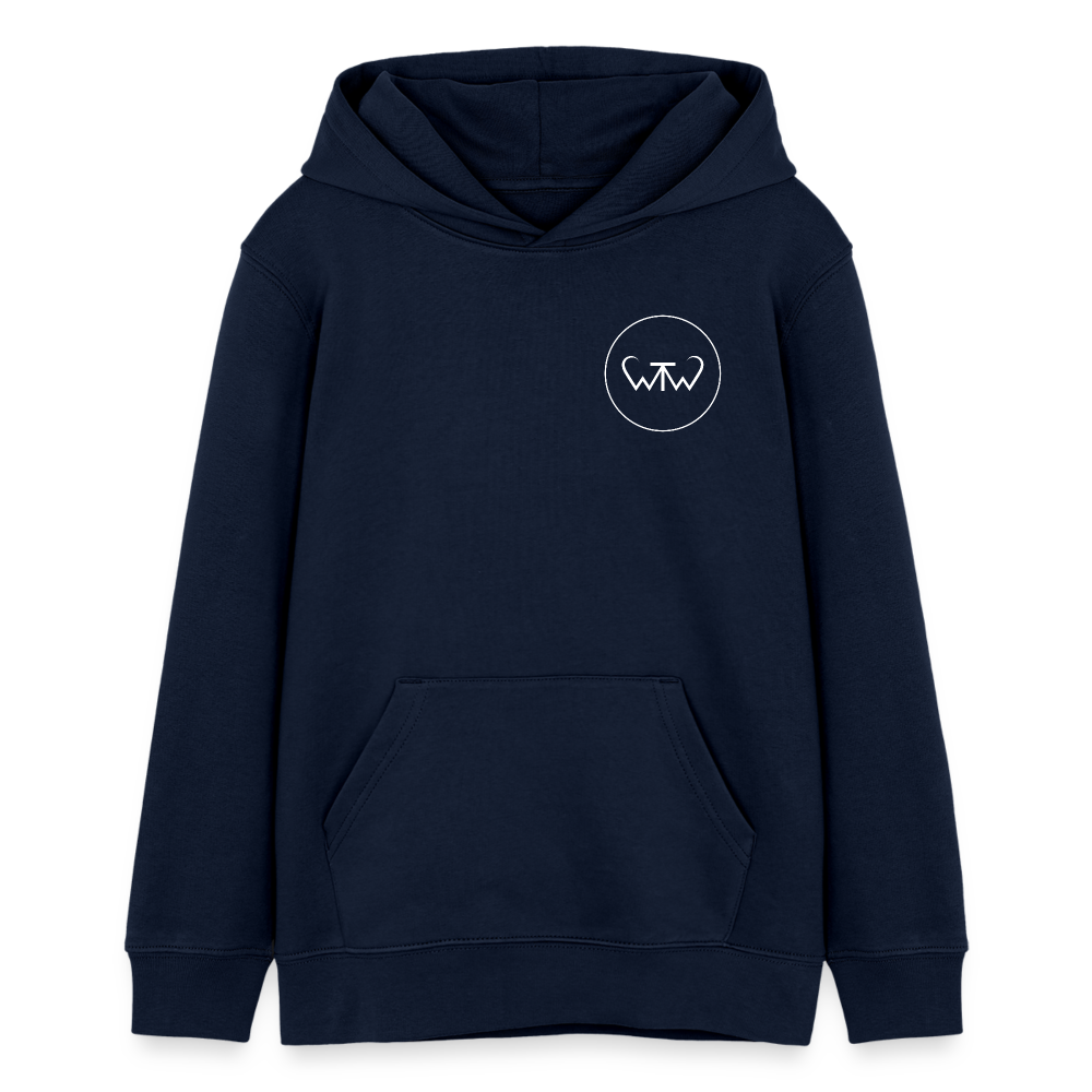 Wish To Wonder - whale | Teen Organic Hoodie - navy