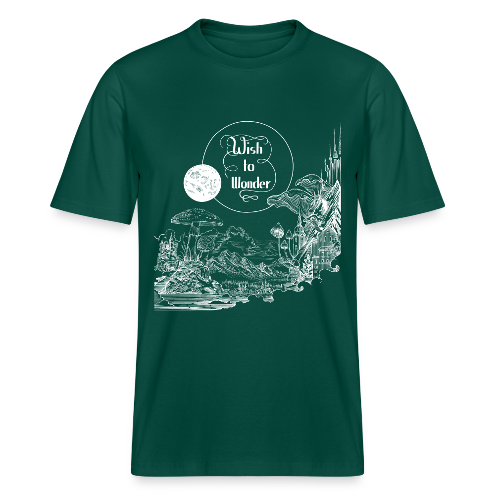 Wish To Wonder - Welcome To Wonderland | Relaxed Fit Unisex Organic T-Shirt - forest