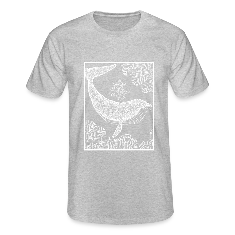 Wish To Wonder - Whale | Fruit of the Loom Men's T-shirt - heather grey