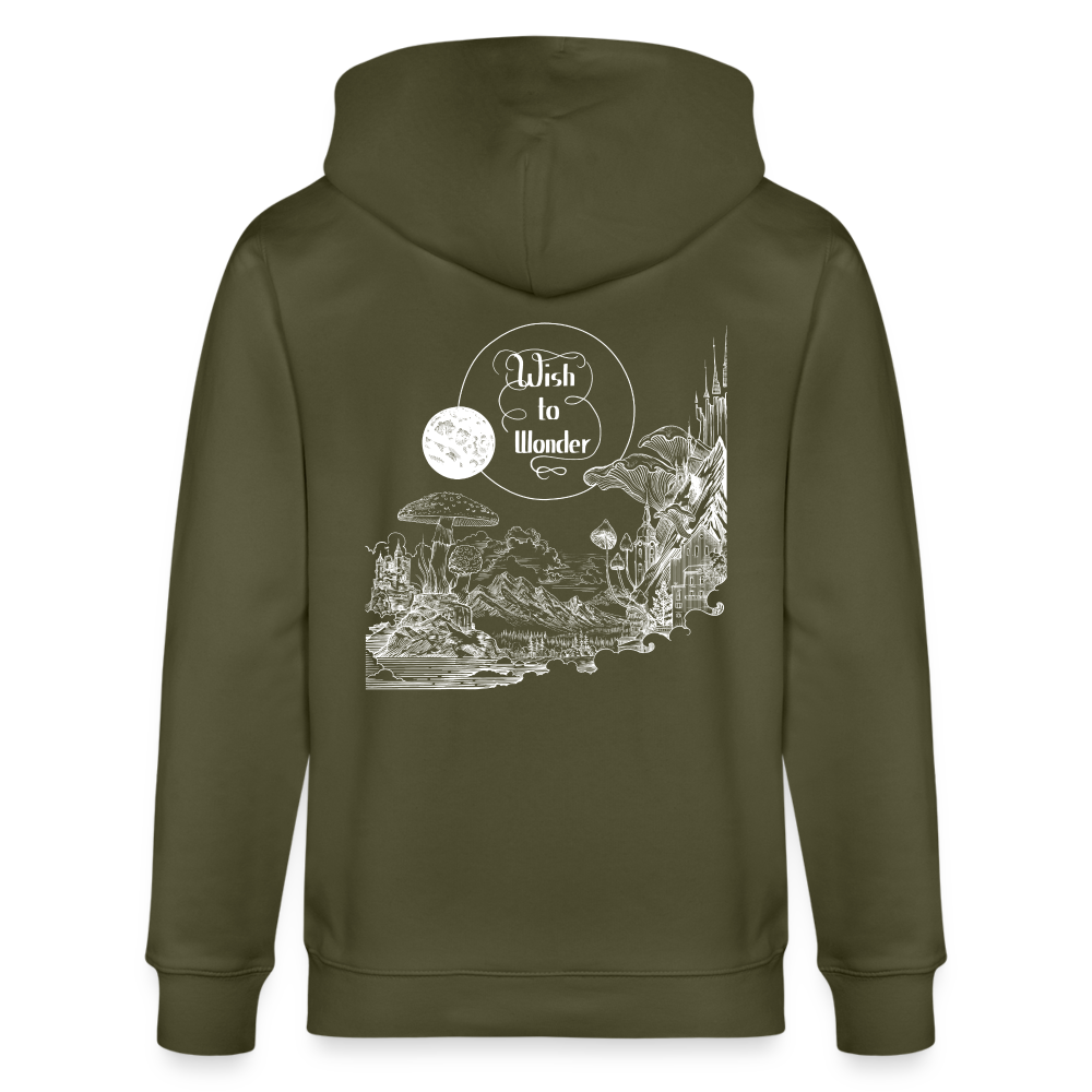 Wish To Wonder - Welcome To Wonderland |  Unisex Organic Hooded Jacket - khaki