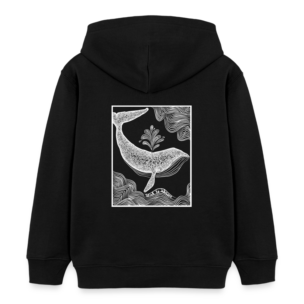 Wish To Wonder - whale | Kids’ Organic Hoodie - black