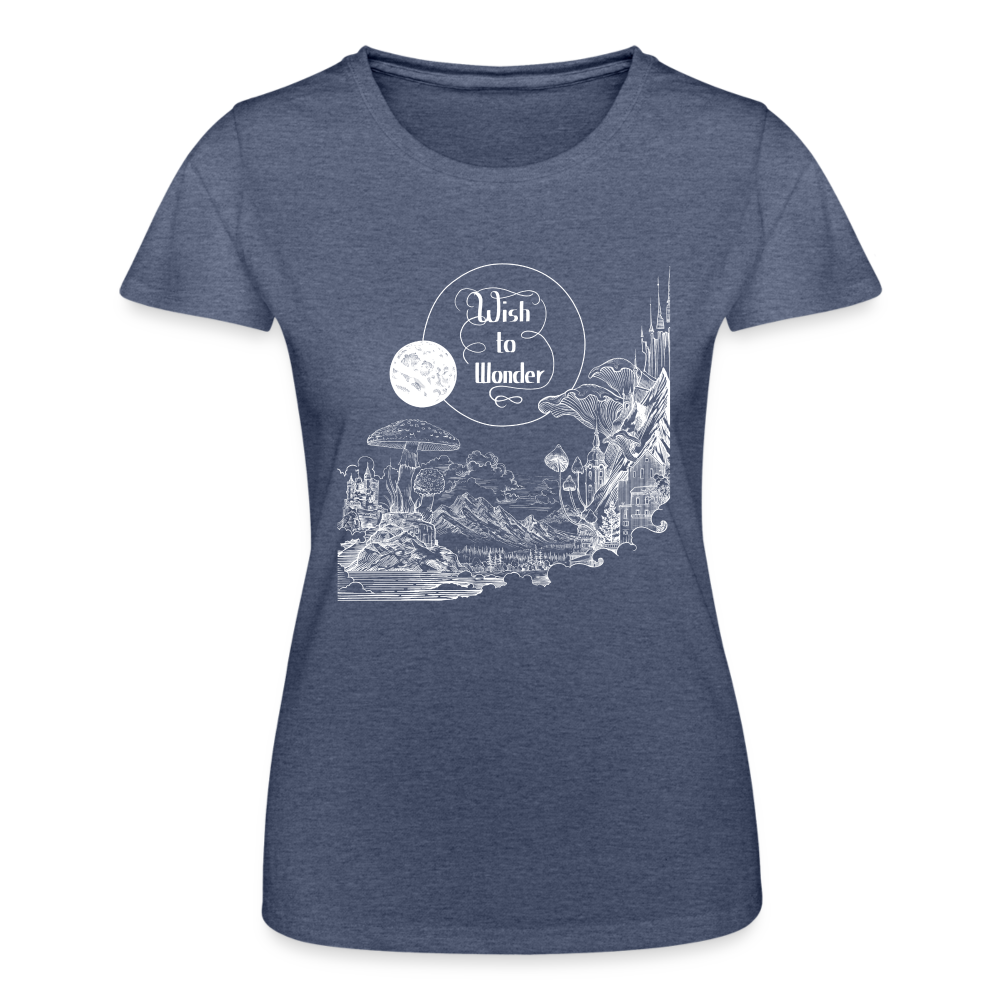 Wish To Wonder - Welcome To Wonderland | Fruit of the loom Women’s T-Shirt - heather navy