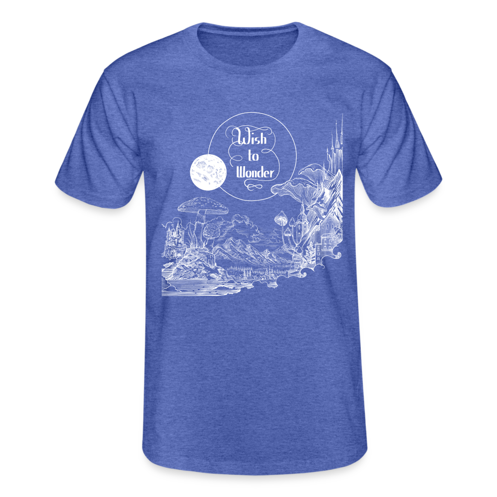 Wish To Wonder - Welcome To Wonderland | Fruit of the Loom Men's T-shirt - heather blue