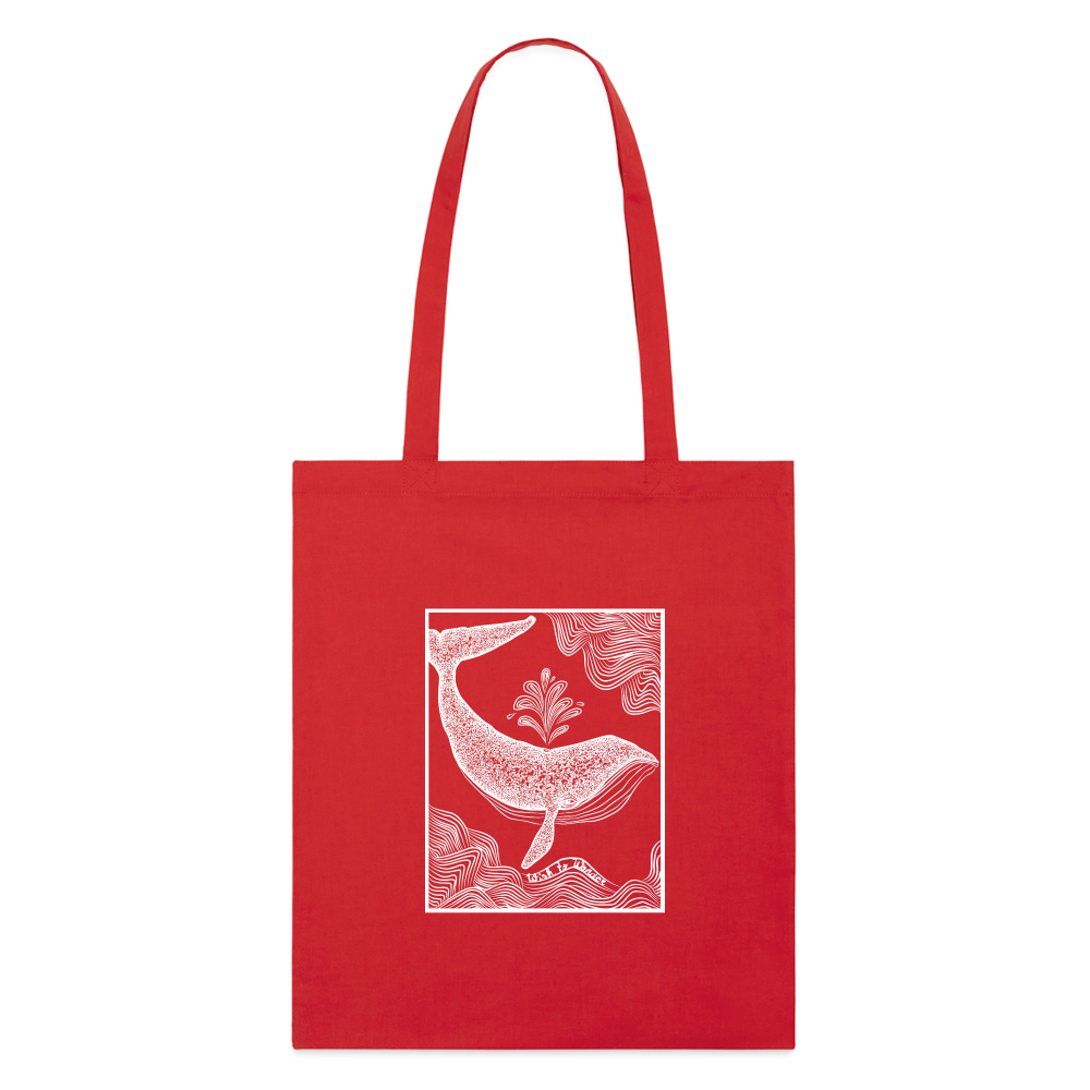 Wish To Wonder - whale | Organic Tote Bag - red