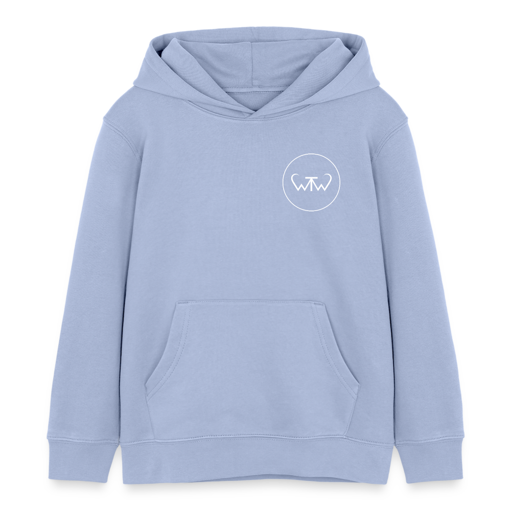 Wish To Wonder - Welcome To Wonderland | Kids’ Organic Hoodie - sky