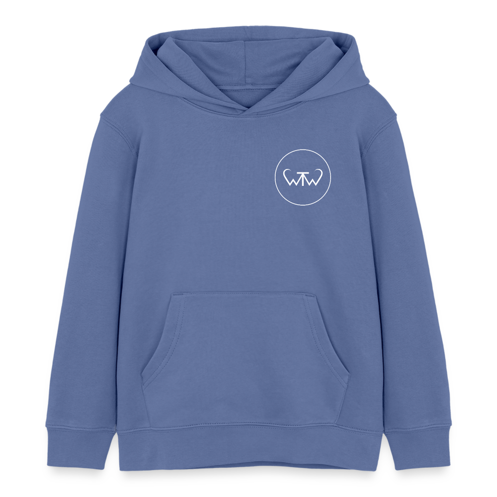 Wish To Wonder - Welcome To Wonderland | Kids’ Organic Hoodie - bright blue