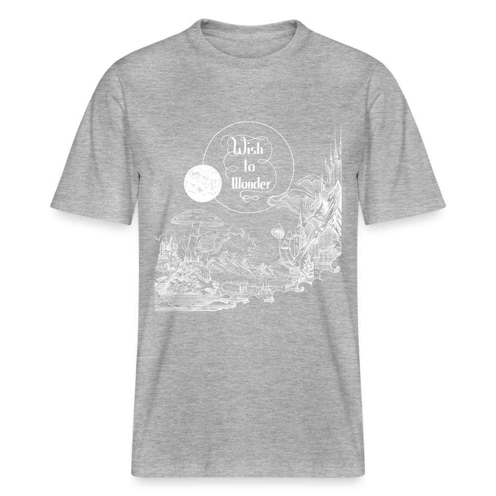 Wish To Wonder - Welcome To Wonderland | Relaxed Fit Unisex Organic T-Shirt - heather grey