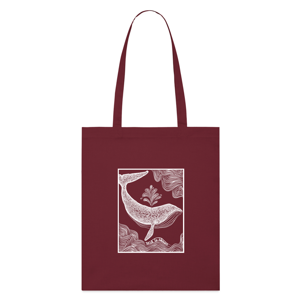 Wish To Wonder - whale | Organic Tote Bag - burgundy