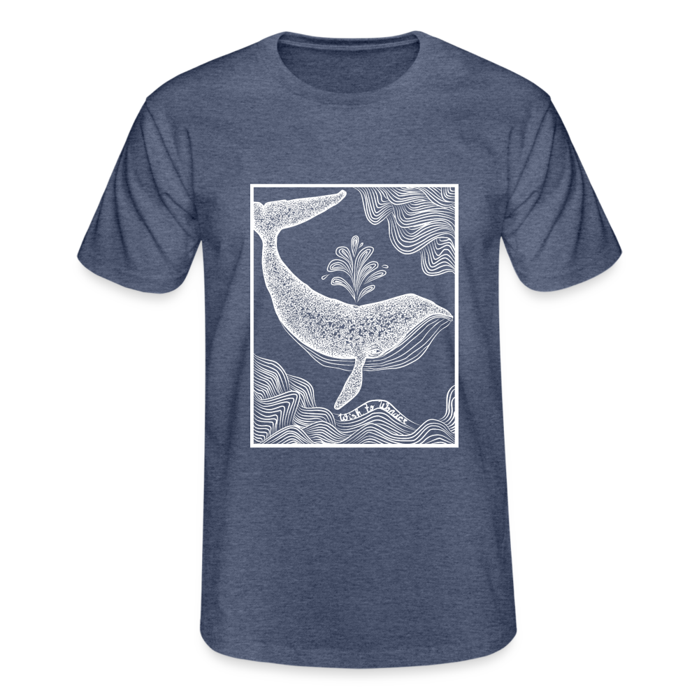 Wish To Wonder - Whale | Fruit of the Loom Men's T-shirt - heather navy