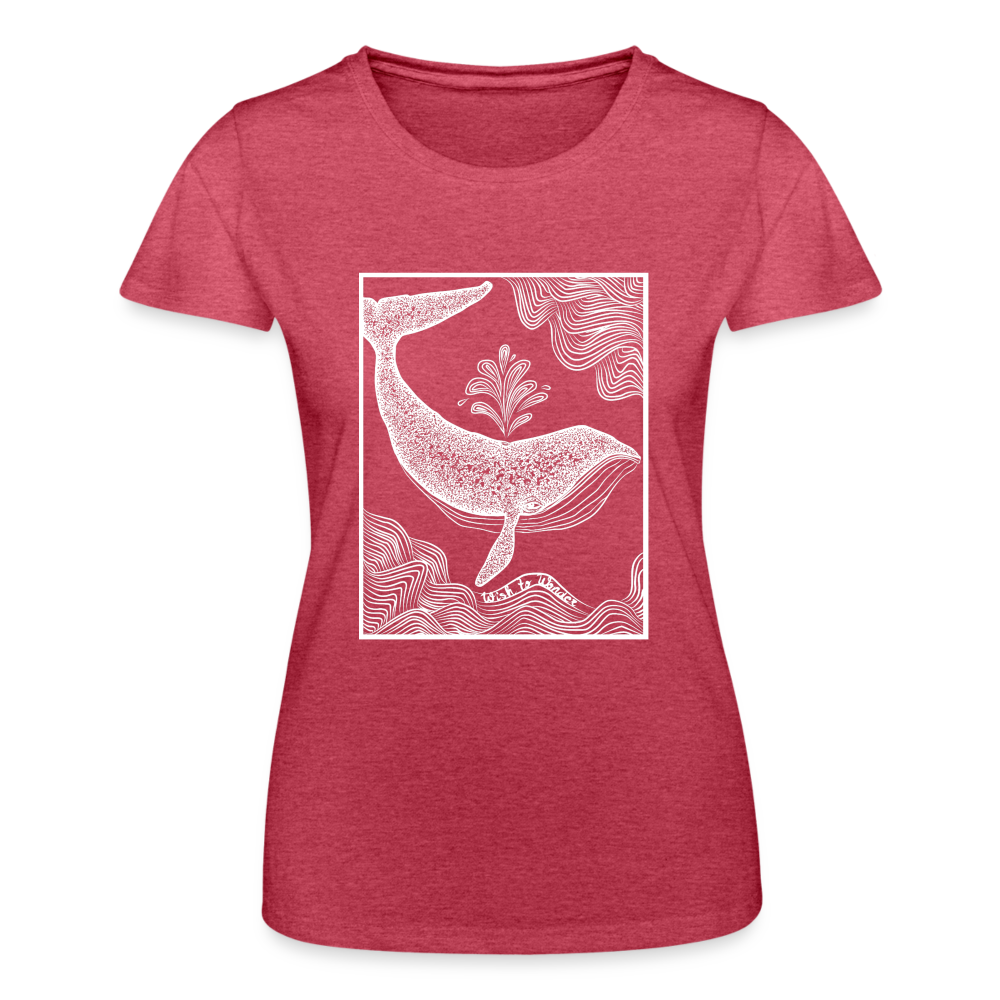 Wish To Wonder - Whale | Fruit of the Loom Women’s T-Shirt - heather red