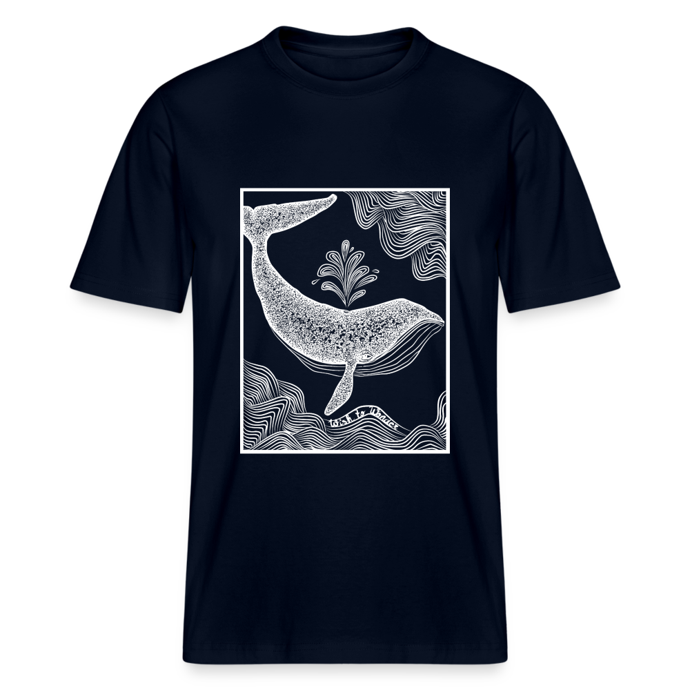 Wish To Wonder - whale | Relaxed Fit Unisex Organic T-Shirt - french navy