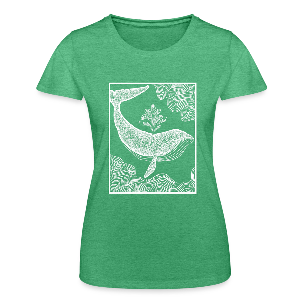 Wish To Wonder - Whale | Fruit of the Loom Women’s T-Shirt - heather green