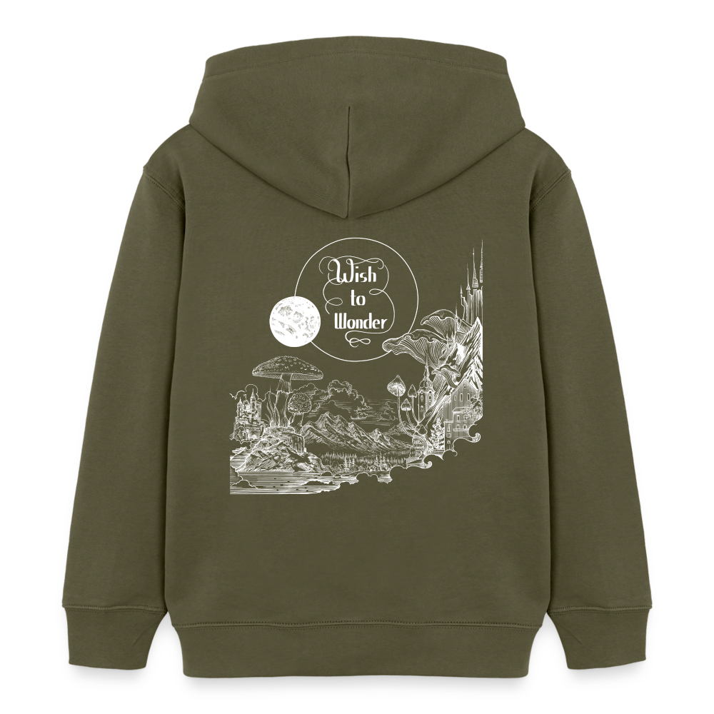 Wish To Wonder - Welcome To Wonderland | Kids’ Organic Hoodie - khaki